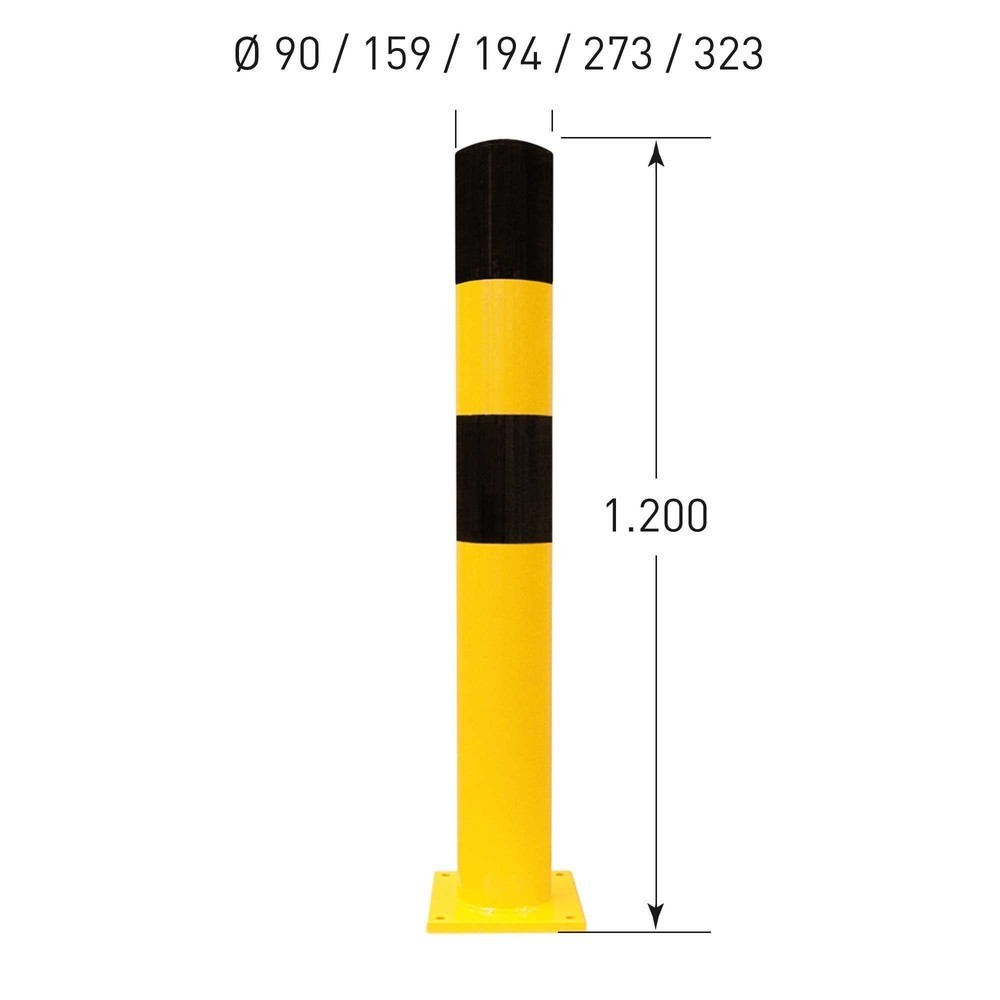 Número de imagen del producto 3: Bolardo de protección antichoques MORAVIA, para anclar con tacos, exterior, altura 1.200 mm, Ø 159 mm