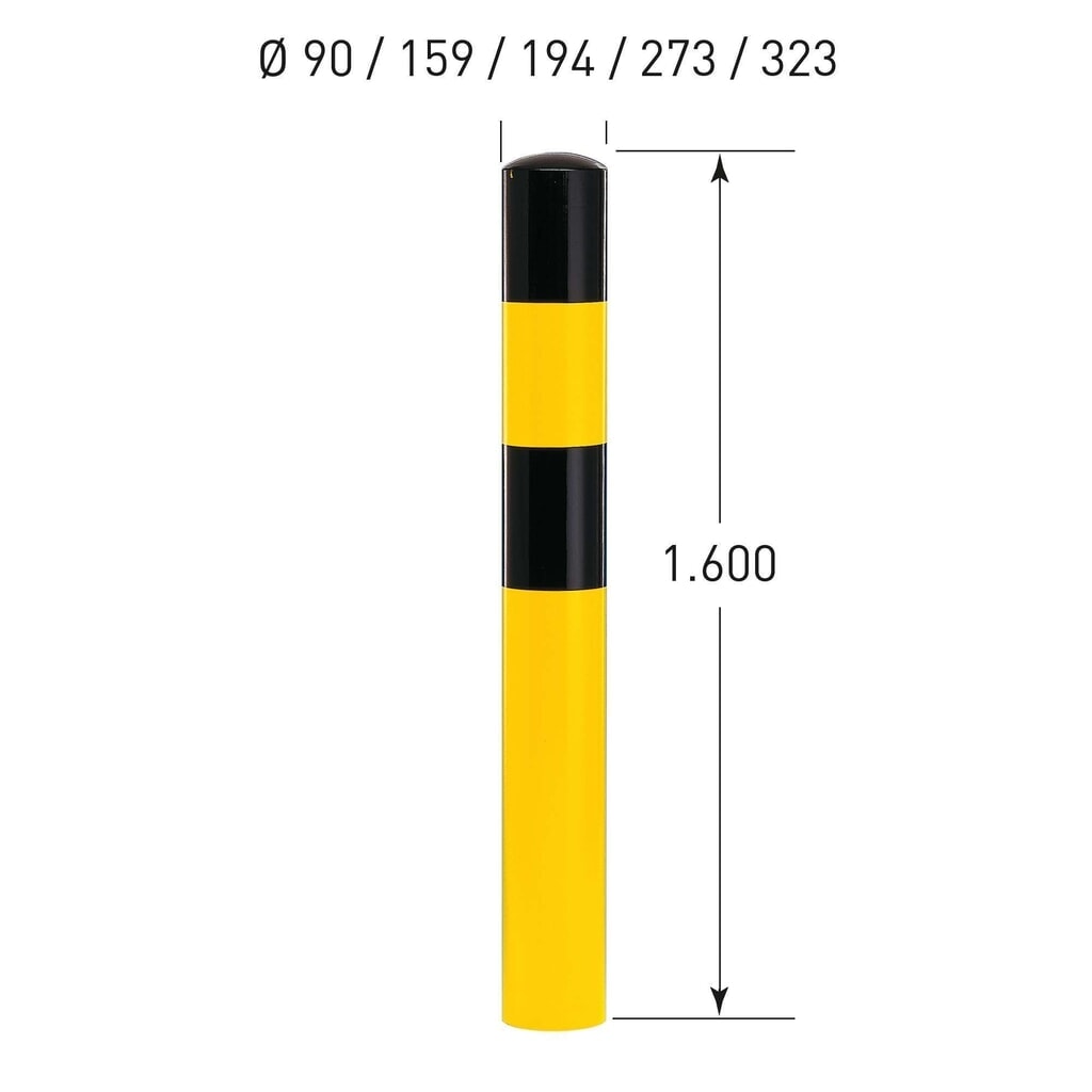 Bolardo de protección antichoques MORAVIA, para empotrar en hormigón, exterior, altura 1.600 mm, Ø 90 mm Número de imagen del producto 3: Bolardo de protección antichoques MORAVIA, para empotrar en hormigón, exterior, altura 1.600 mm, Ø 90 mm