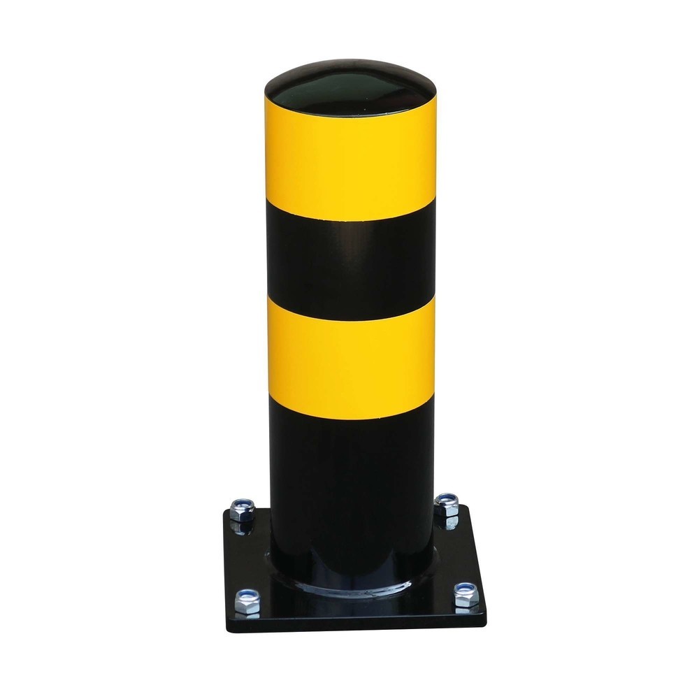 Número de imagen del producto 4: Bolardo de protección antichoques MORAVIA BLACK BULL como ayuda para aparcamiento de camiones, exterior, negro-amarillo, altura 500 mm, Ø 159 mm