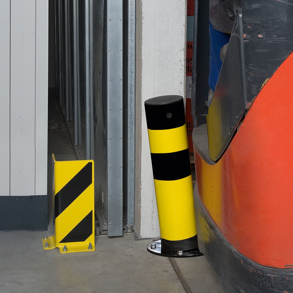 Bolardo de protección antichoques basculante MORAVIA Swing, para aplicación en interiores, altura 655 mm, Ø 159 mm Imagen del producto: Bolardo de protección antichoques basculante MORAVIA Swing, para aplicación en interiores, altura 655 mm, Ø 159 mm