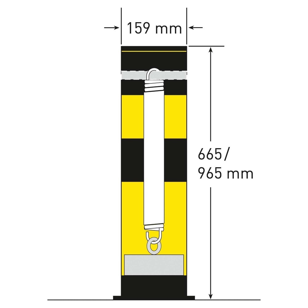 Número de imagen del producto 5: Bolardo de protección antichoques basculante MORAVIA Swing, para aplicación en interiores, altura 655 mm, Ø 159 mm