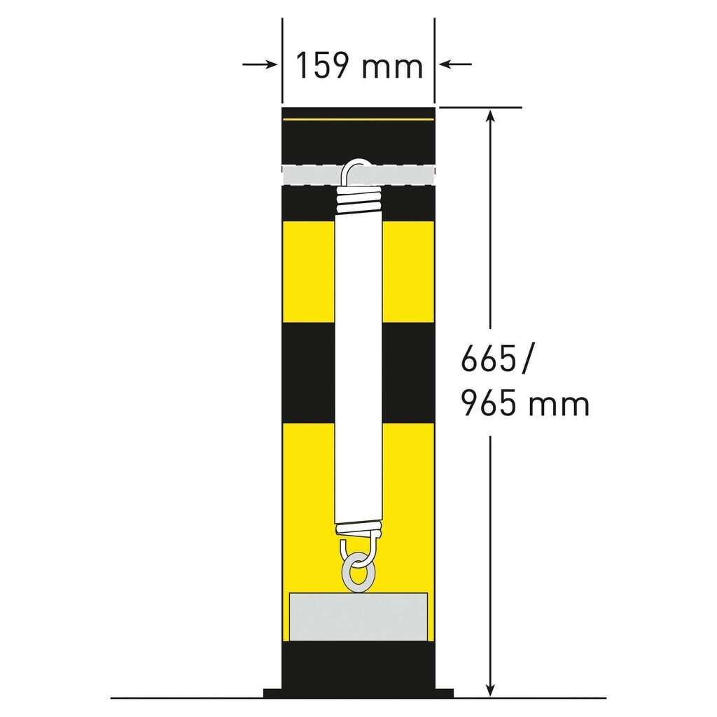 Bolardo de protección antichoques basculante MORAVIA Swing, exterior, HxØ 655 x 159 mm Número de imagen del producto 5: Bolardo de protección antichoques basculante MORAVIA Swing, exterior, HxØ 655 x 159 mm