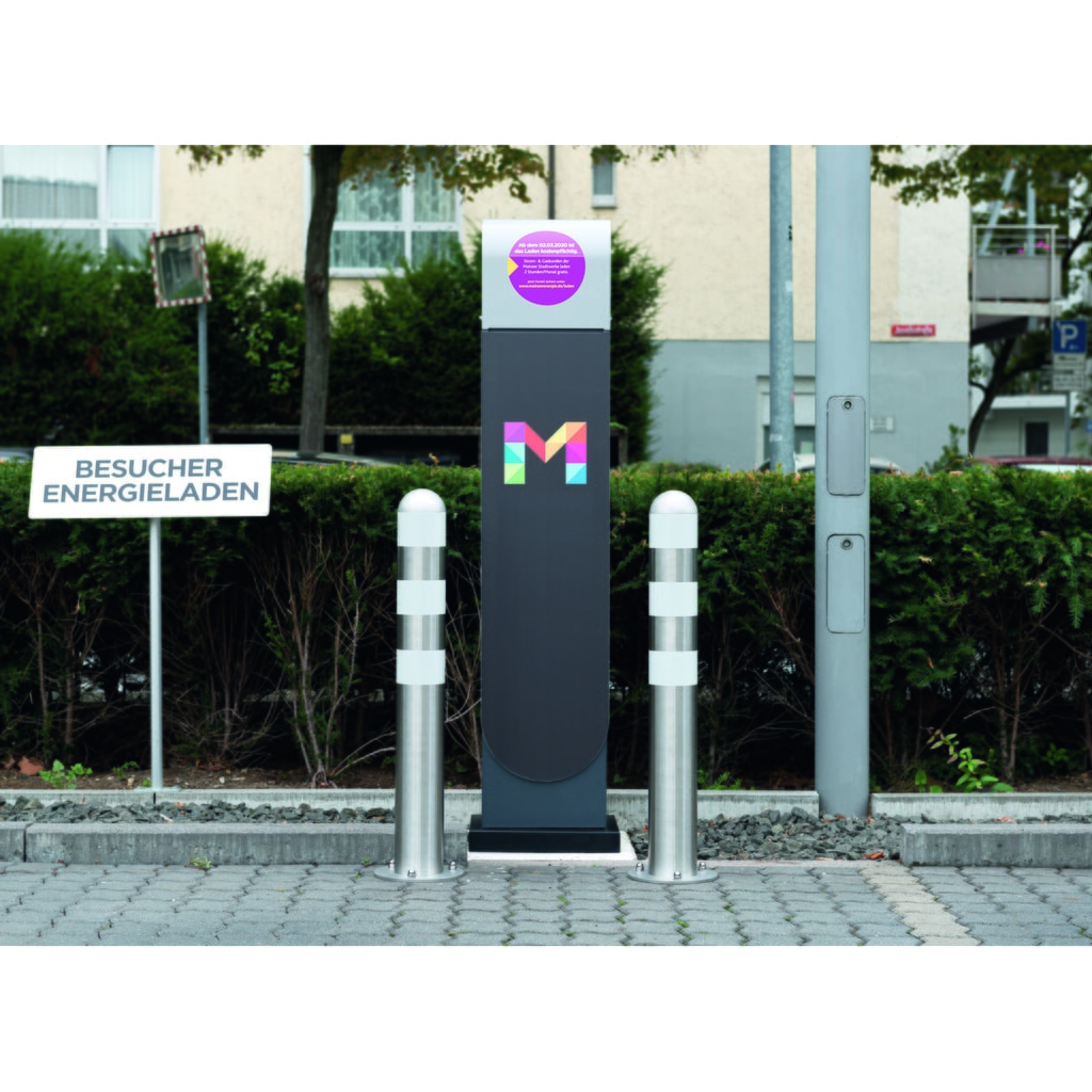 Número de imagen del producto 4: Bolardo protector para estaciones de carga I, Ø 108 mm, altura 1200 mm, para engaste en hormigón, acero, sin anillos reflectantes