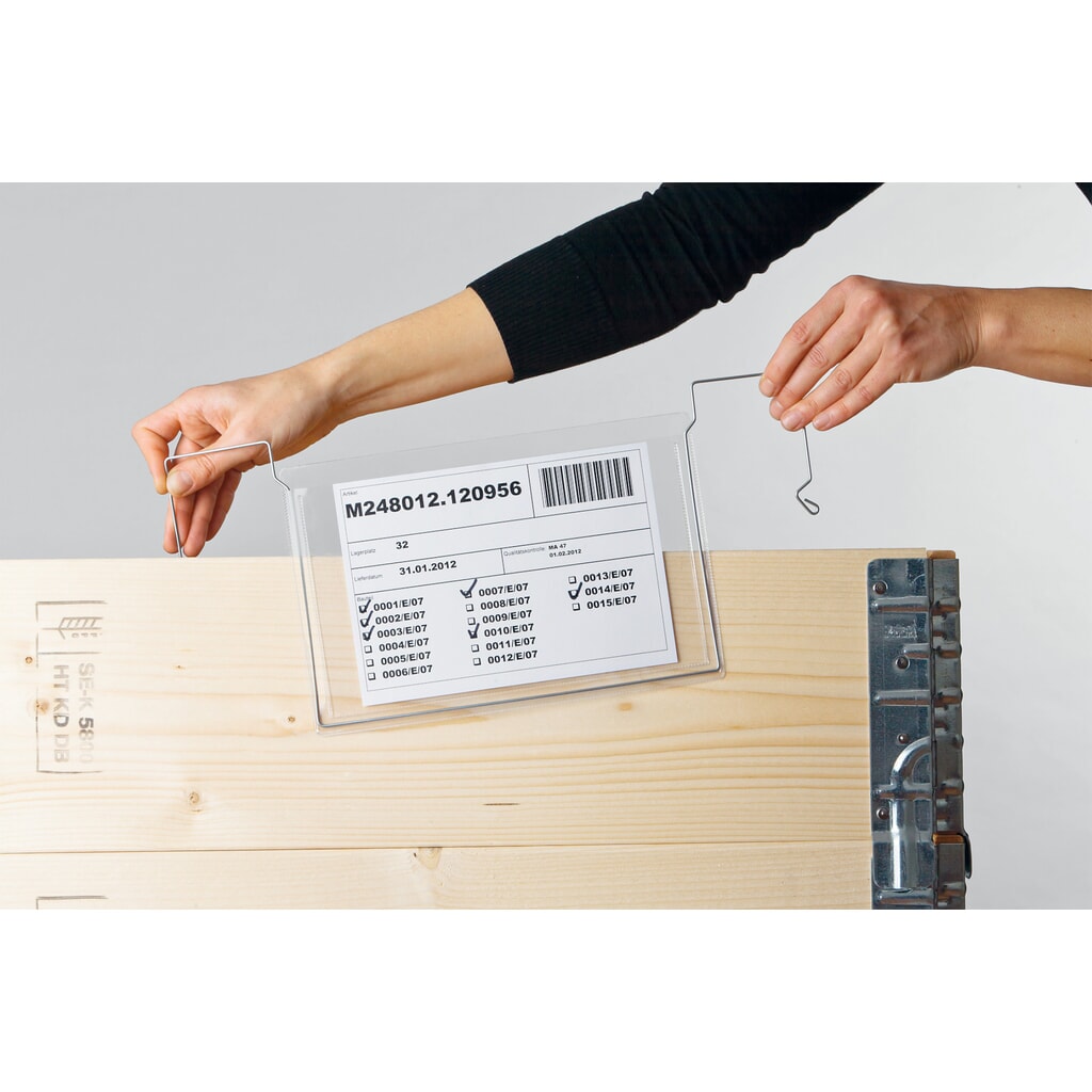 Bolsa portadocumentos con asa de alambre, 100 ud./UV, DIN A5 apaisada Número de imagen del producto 1: Bolsa portadocumentos con asa de alambre, 100 ud./UV, DIN A5 apaisada
