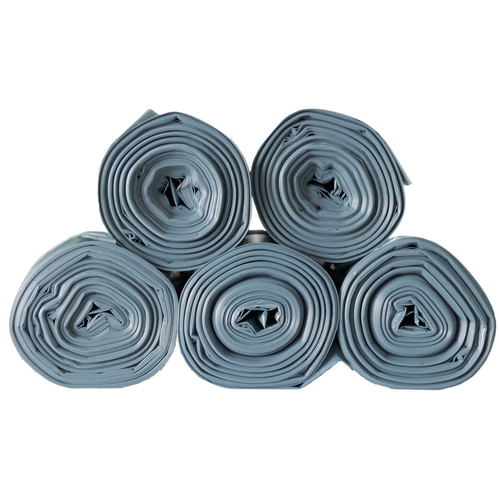 Imagen del producto: Bolsas de basura BON TON 1020 x 580 x 5 mm (alto x ancho x fondo) recicladas gris