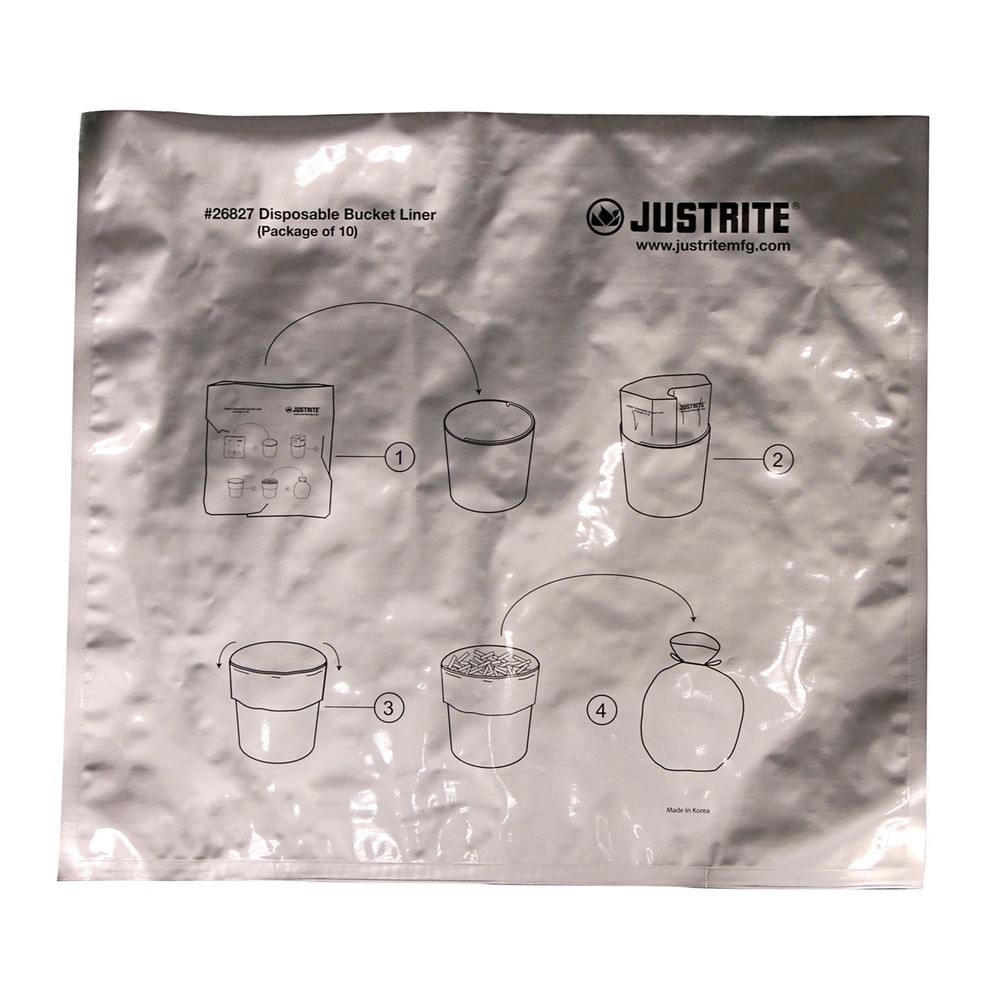 Número de imagen del producto 2: Paquete de 250 bolsas de basura de seguridad Justrite con revestimiento de aluminio