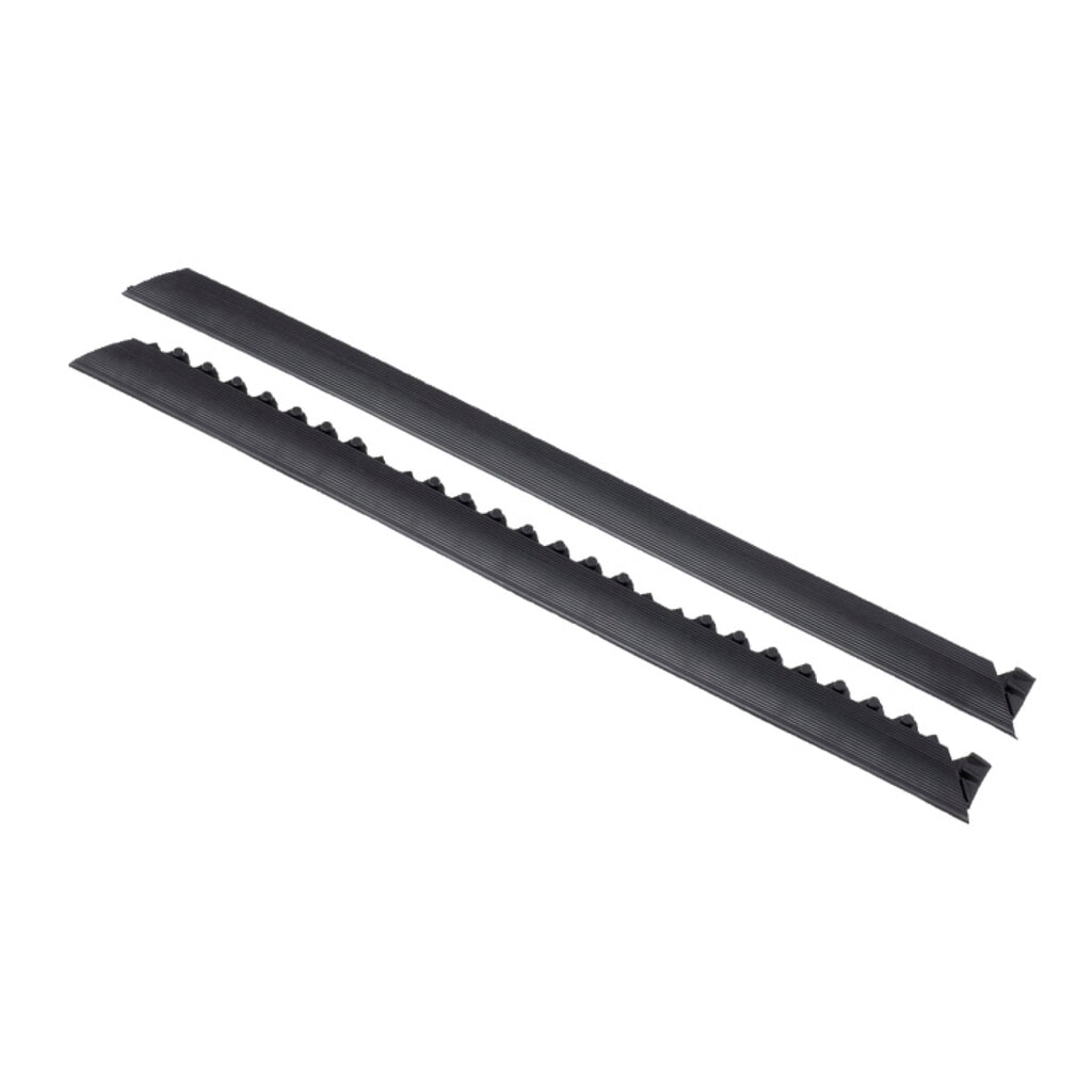 Número de imagen del producto 4: Bordes biselados de alfombras modulares para puestos de trabajo de soldadura, forma de botones, An x L 910 x 52 mm, negro