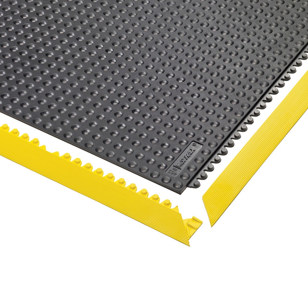 Número de imagen del producto 3: Bordes biselados de alfombras modulares para puestos de soldadura, con forma de botones, An x L 910 x 52 mm, amarillo