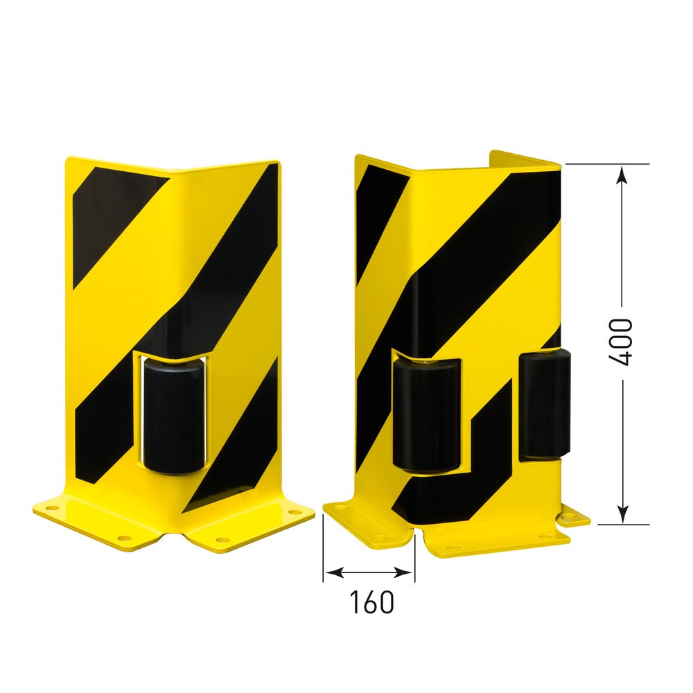 Número de imagen del producto 2: Protección anticolisión con rodillo guía, perfil en U, H x A x F 400 x 160 x 160 mm