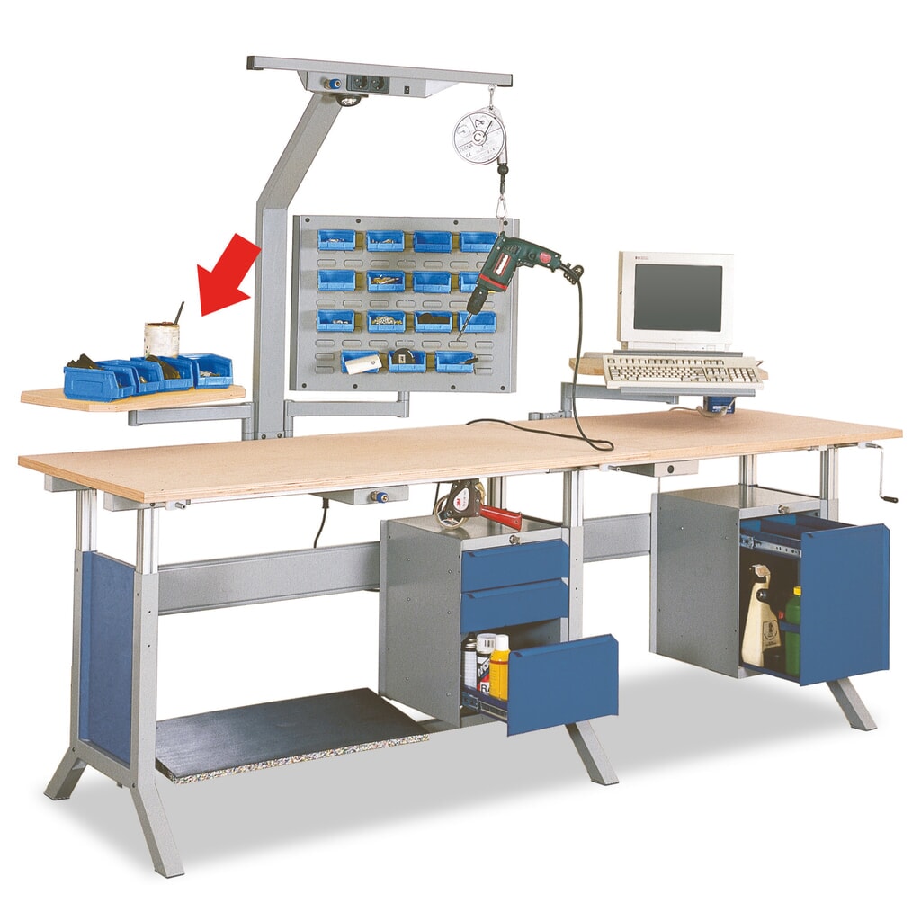 Imagen del producto: Brazo articulado con plataforma para mesa de trabajo Bedrunka+Hirth, A x F 600 x 350 mm