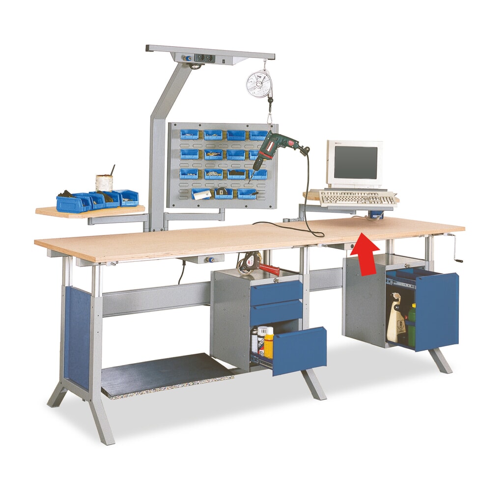 Brazo articulado con soporte para el monitor y apoyo para el teclado, para mesa de trabajo Bedrunka+Hirth, H x A x F 322 x 700 x 355 mm Imagen del producto: Brazo articulado con soporte para el monitor y apoyo para el teclado, para mesa de trabajo Bedrunka+Hirth, H x A x F 322 x 700 x 355 mm
