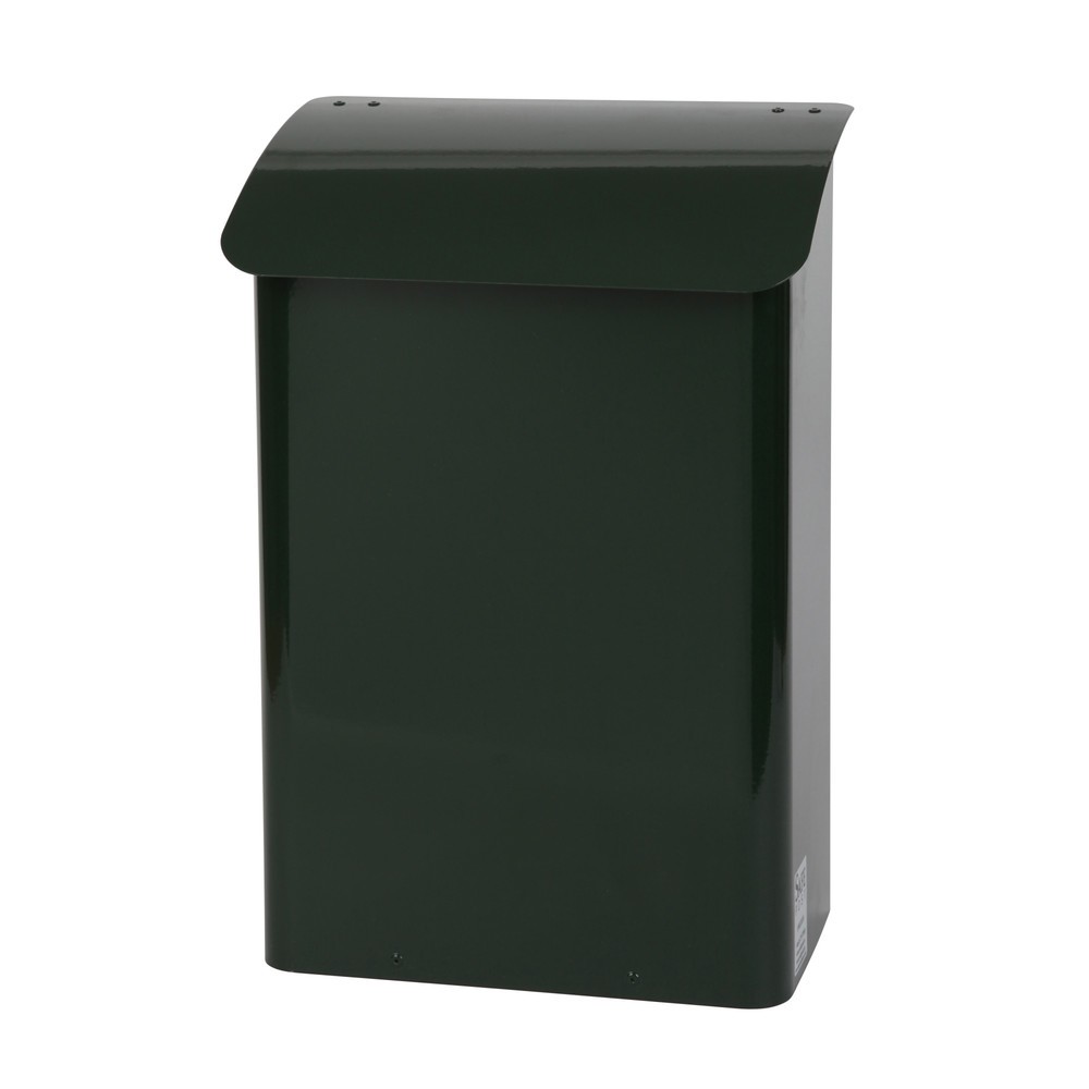 Imagen del producto: Buzón de pared 180 x 290 x 425 mm (largo x ancho x alto) con boca de vertido con llave verde