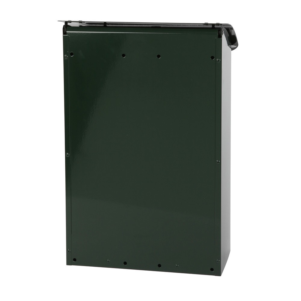 Número de imagen del producto 4: Buzón de pared 180 x 290 x 425 mm (largo x ancho x alto) con boca de vertido con llave verde