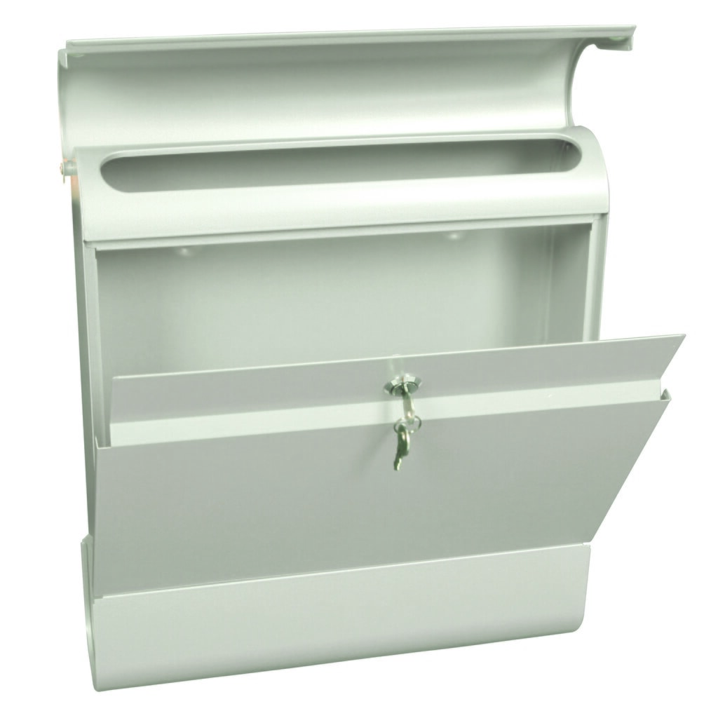 Buzón de pared Armilan de acero galvanizado con cerradura cilíndrica blanco Número de imagen del producto 3: Buzón de pared Armilan de acero galvanizado con cerradura cilíndrica blanco