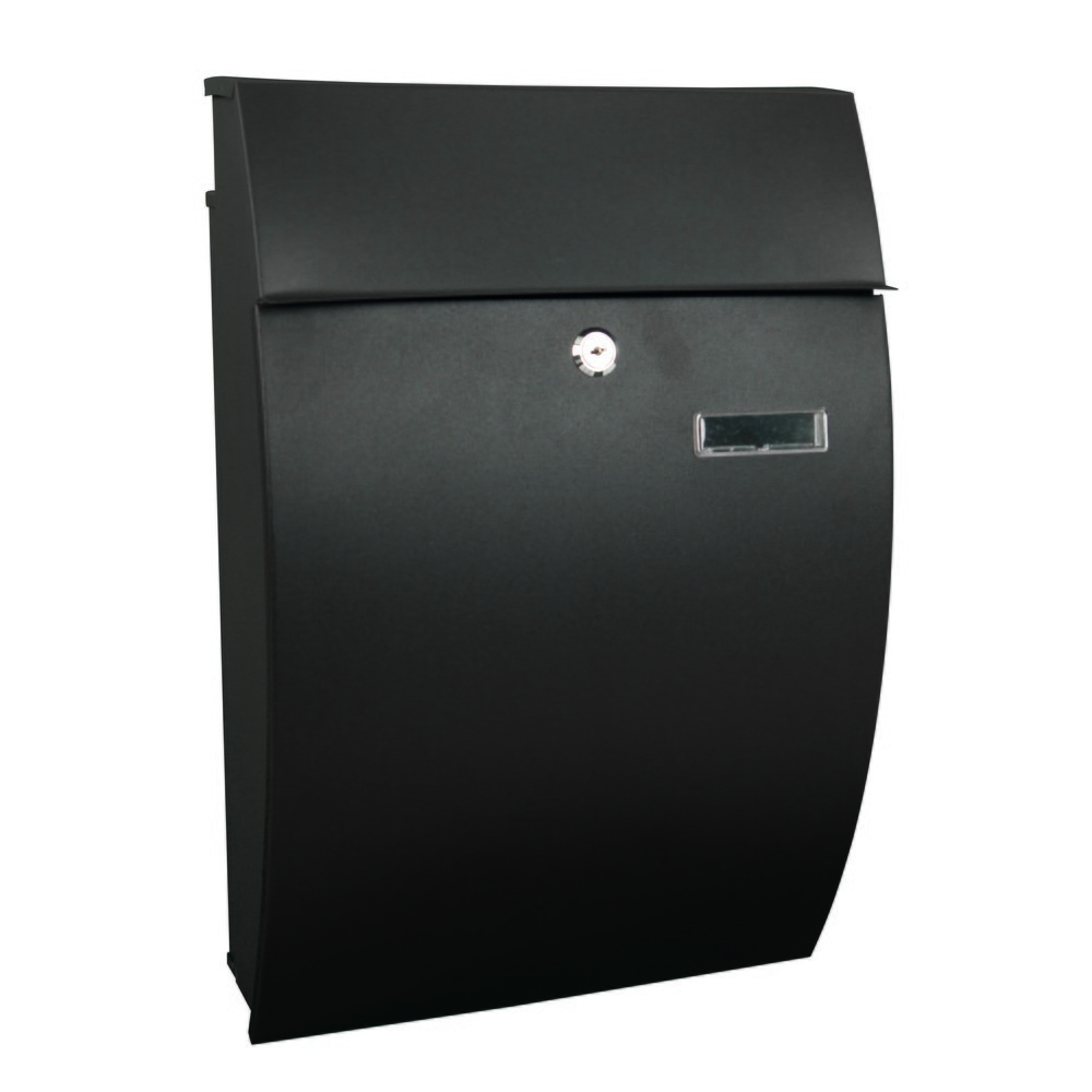 Imagen del producto: Buzón de pared Geronan de acero galvanizado con cerradura cilíndrica negro mate