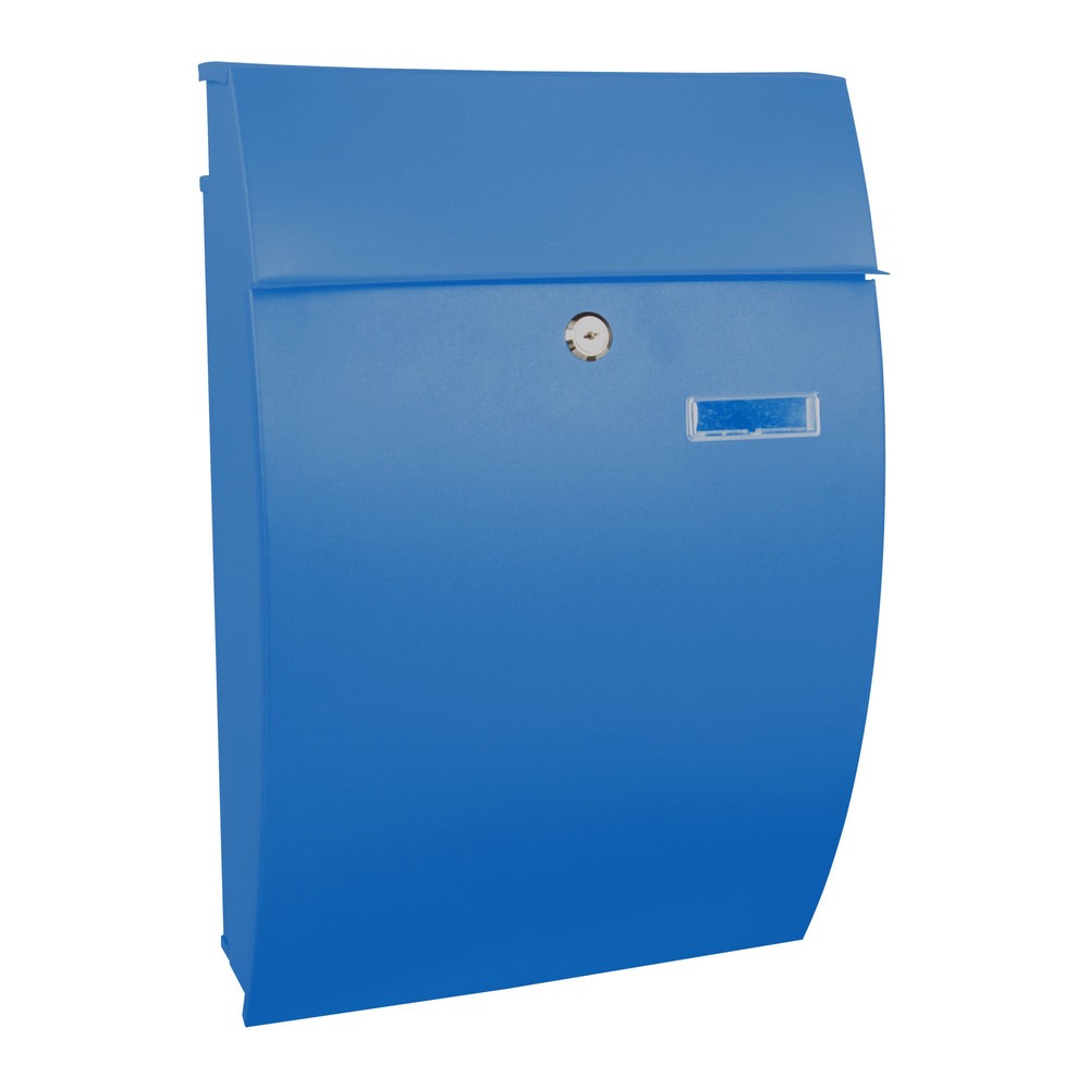 Número de imagen del producto 1: Buzón de pared Geronan de acero galvanizado con cerradura cilíndrica azul