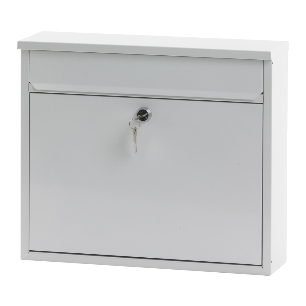 Imagen del producto: Buzón de pared Granadan con cerradura cilíndrica de acero galvanizado blanco
