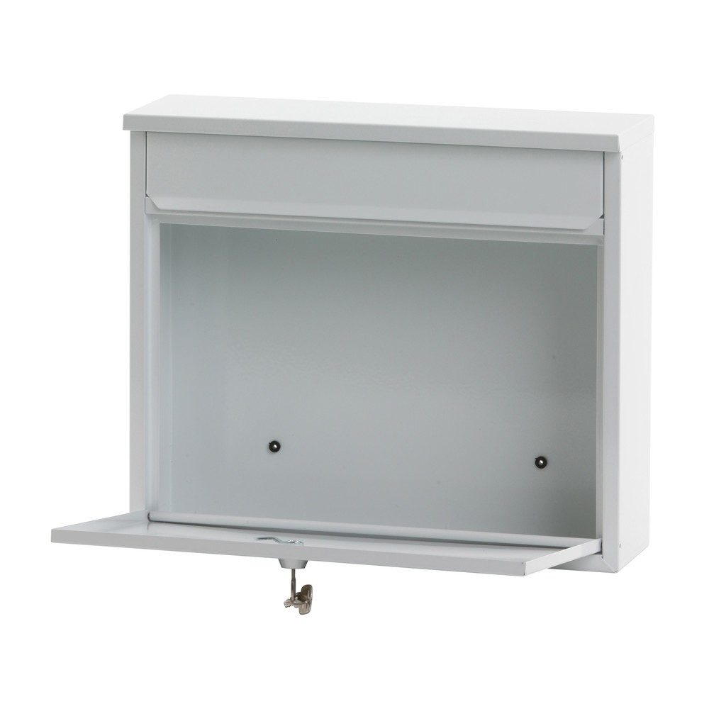 Número de imagen del producto 2: Buzón de pared Granadan con cerradura cilíndrica de acero galvanizado blanco