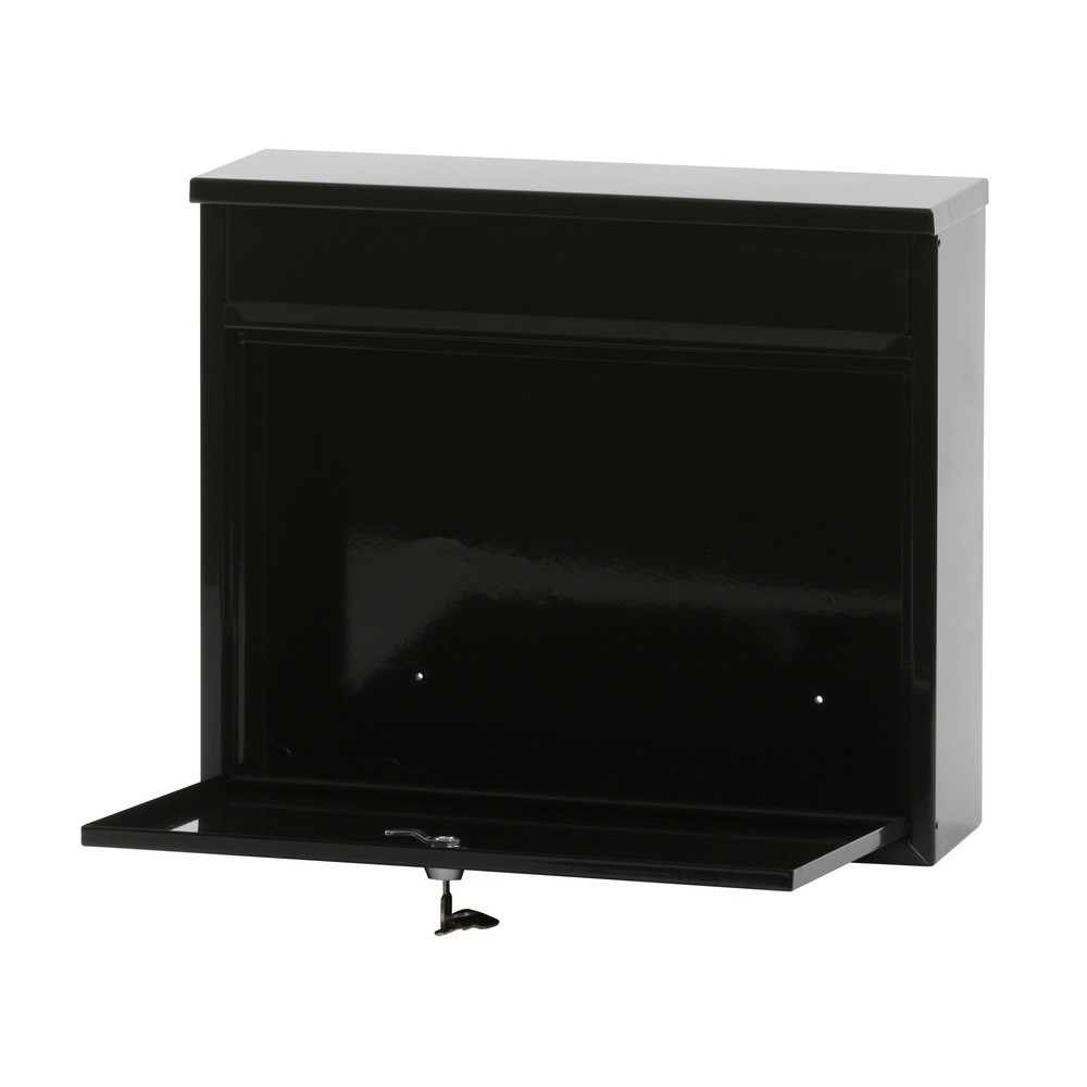 Número de imagen del producto 2: Buzón de pared Granadan con cerradura cilíndrica de acero galvanizado negro