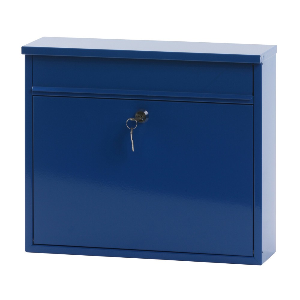 Número de imagen del producto 1: Buzón de pared Granadan con cerradura cilíndrica de acero galvanizado azul