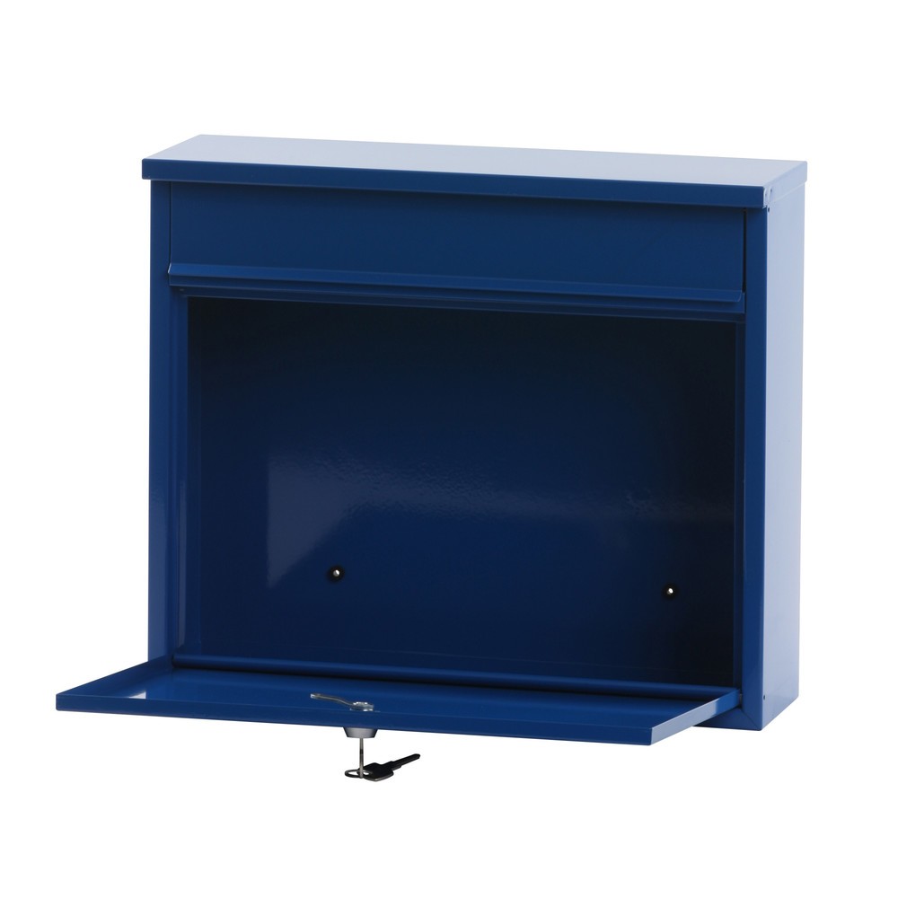 Número de imagen del producto 2: Buzón de pared Granadan con cerradura cilíndrica de acero galvanizado azul