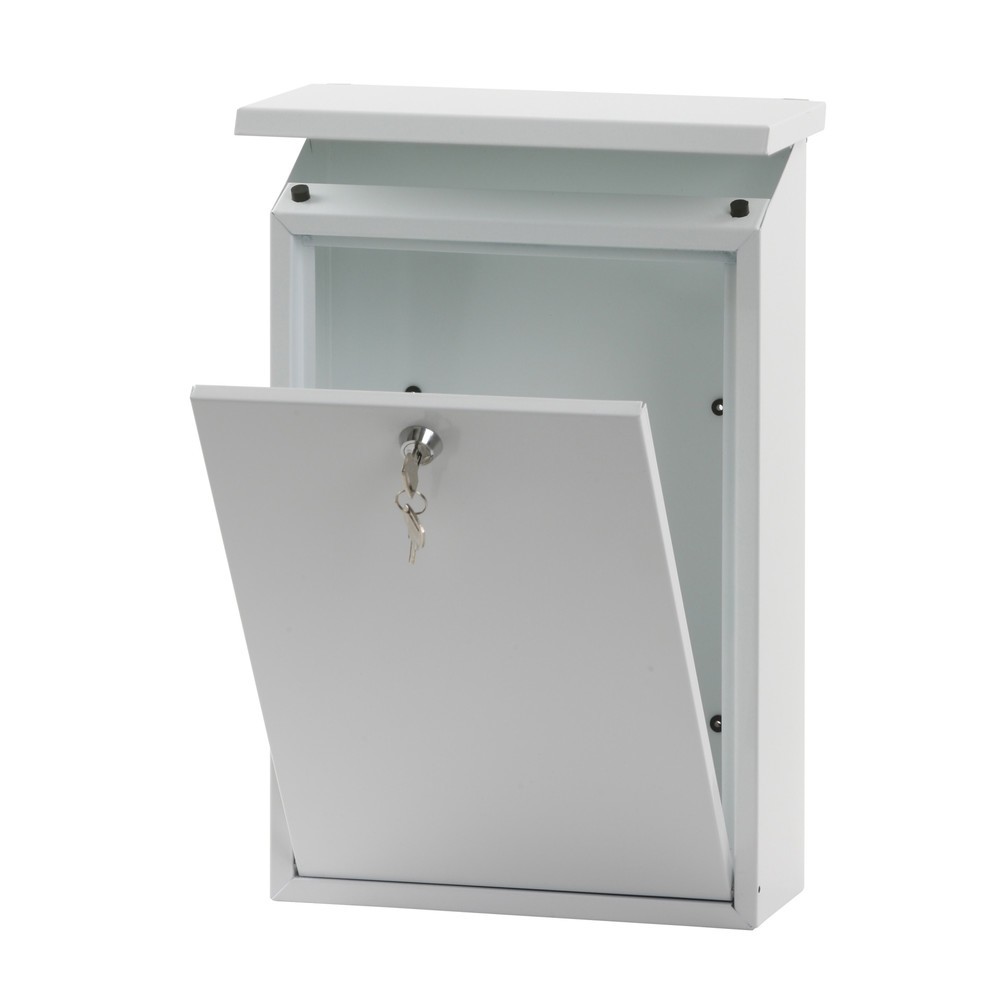 Número de imagen del producto 2: Buzón de pared Toledon con cerradura cilíndrica de acero galvanizado blanco