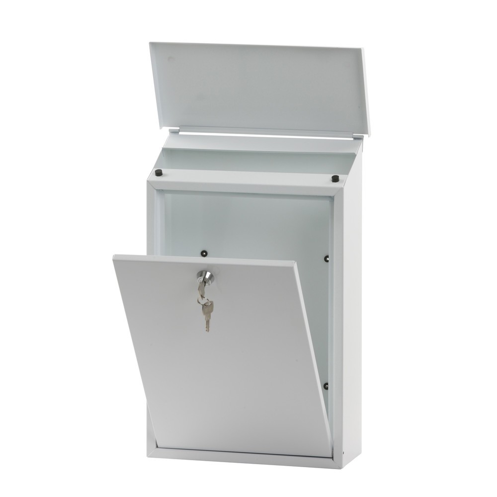 Número de imagen del producto 3: Buzón de pared Toledon con cerradura cilíndrica de acero galvanizado blanco