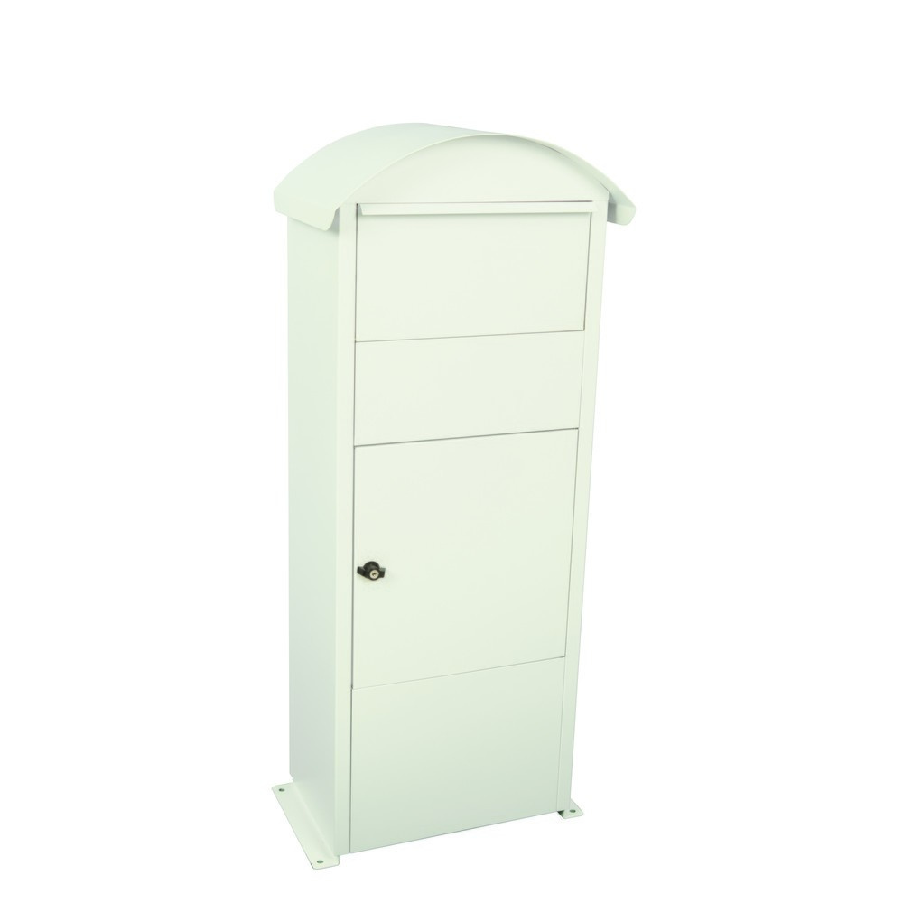 Imagen del producto: Buzón independiente Victorian con tapa de inserción, acero galvanizado, cerradura cilíndrica, blanco mate