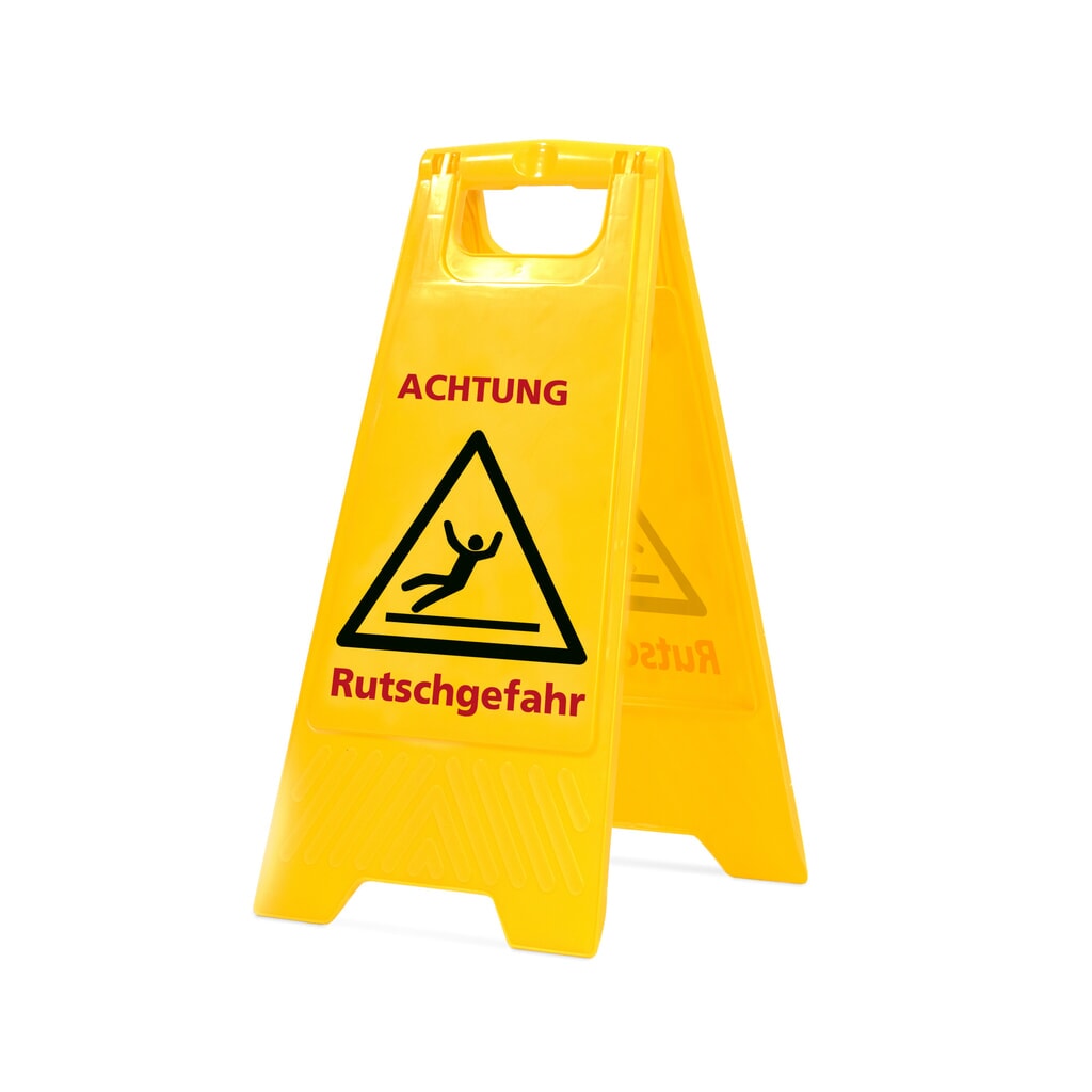 Imagen del producto: Caballete de aviso «Atención, ¡suelo resbaladizo!», altura 590 mm