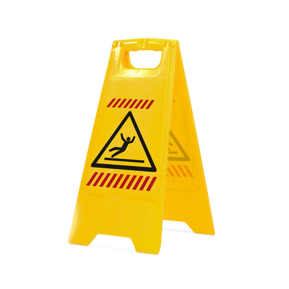 Imagen del producto: Caballete de aviso con símbolo «Atención, ¡suelo resbaladizo!», altura 590 mm