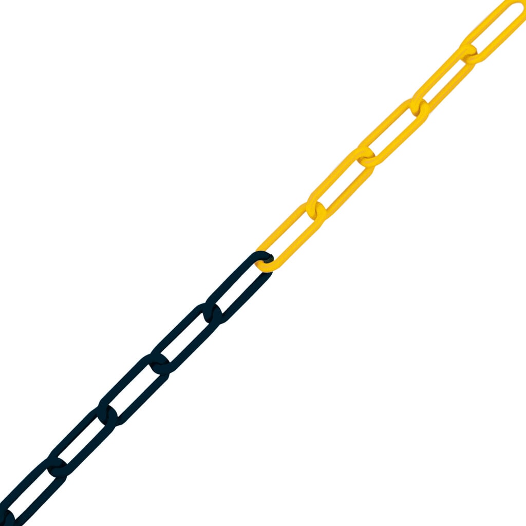 Imagen del producto: Cadena de acordonado, nailon, grosor: 8 mm, longitud: 25 m, negra/amarilla