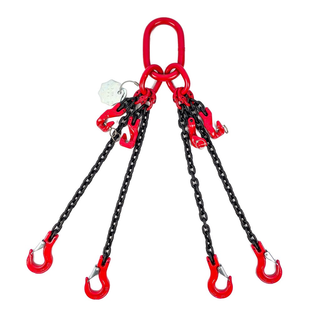 Número de imagen del producto 1: cadena DokeTT Dolezych, 4 hilos, espesor nominal 8 mm, longitud 2 m, con gancho de acortamiento