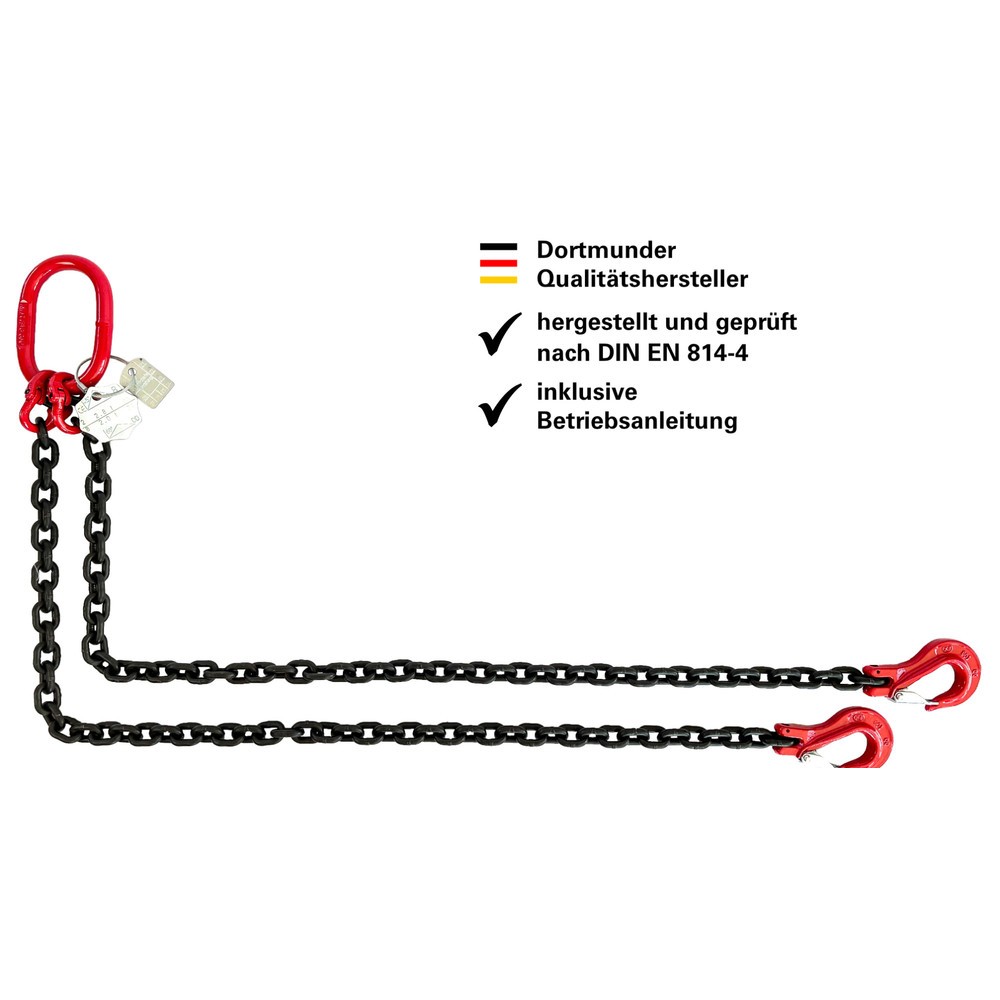 Imagen del producto: cadena de cabestrillo Dolezych DoketT de 2 hilos, espesor nominal 8 mm, longitud 2 m