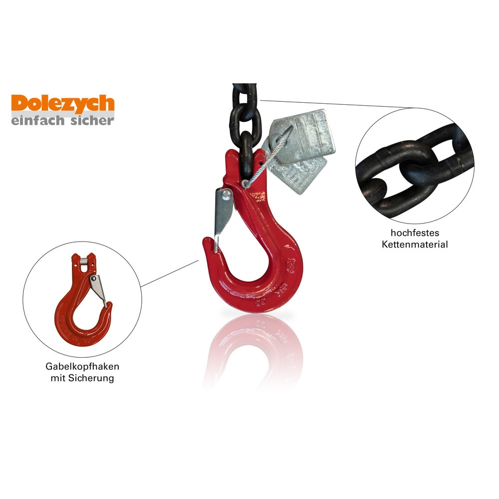 Número de imagen del producto 2: cadena de sujeción Dolezych, 2 piezas, ganchos para horquilla en ambos lados, 4.000 daN, longitud 6 m