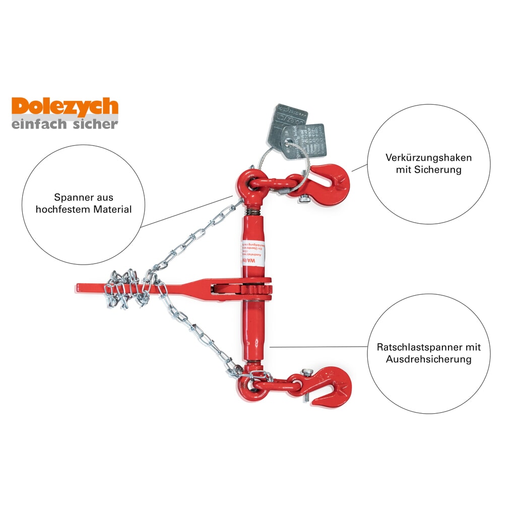 cadena de sujeción Dolezych, 2 piezas, ganchos para horquilla en ambos lados, 4.000 daN, longitud 3 m Número de imagen del producto 3: cadena de sujeción Dolezych, 2 piezas, ganchos para horquilla en ambos lados, 4.000 daN, longitud 3 m