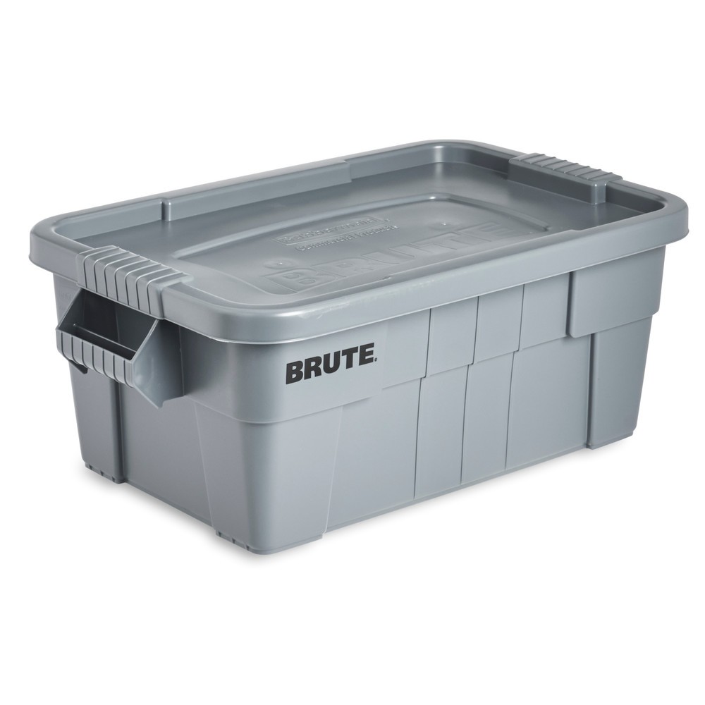 Imagen del producto: Caja de almacenamiento Rubbermaid® Brute, polietileno, con tapa de cierre a presión, 53 litros, gris