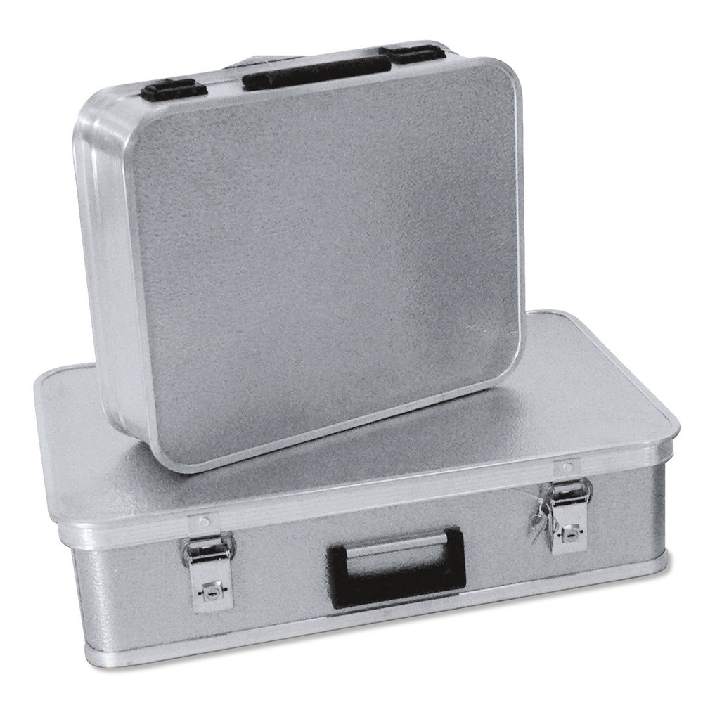Imagen del producto: Caja de aluminio, extremadamente resistente a los golpes y arañazos, dimensiones internas 145 x 620 x 400 mm, cerraduras de cilindro