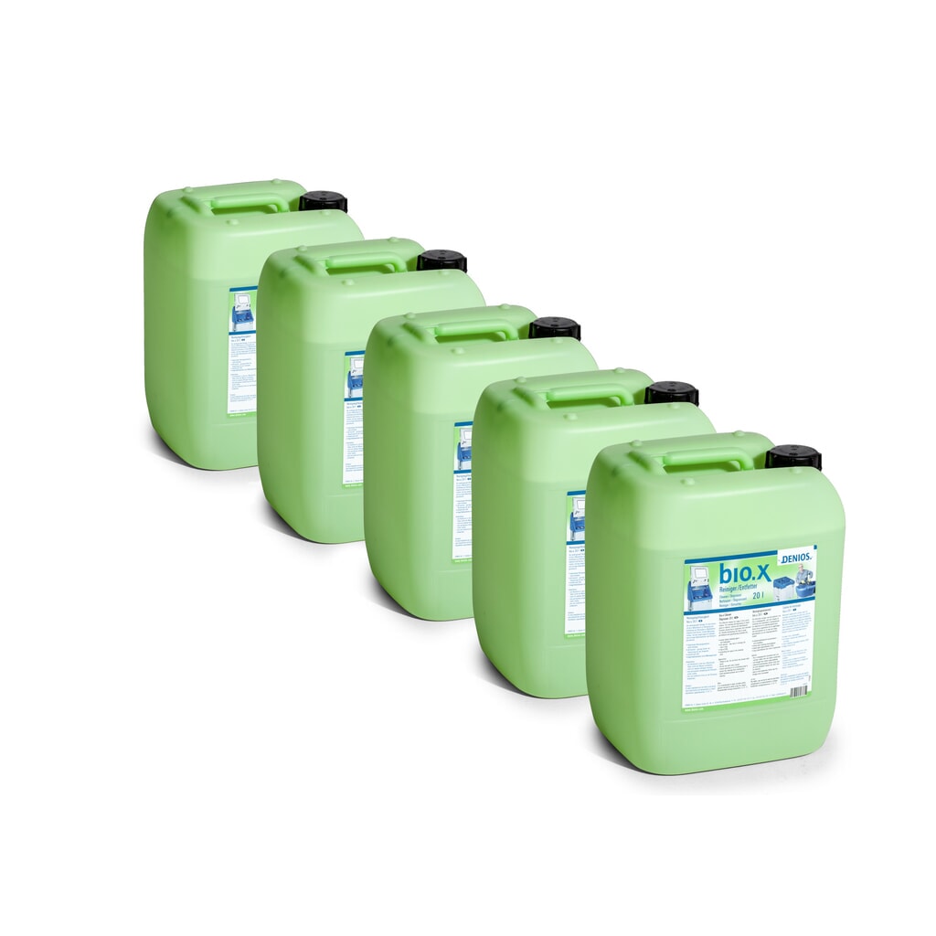 detergente bio.x, primer kit de llenado, bidón de 5 x 20 litros Imagen del producto: detergente bio.x, primer kit de llenado, bidón de 5 x 20 litros