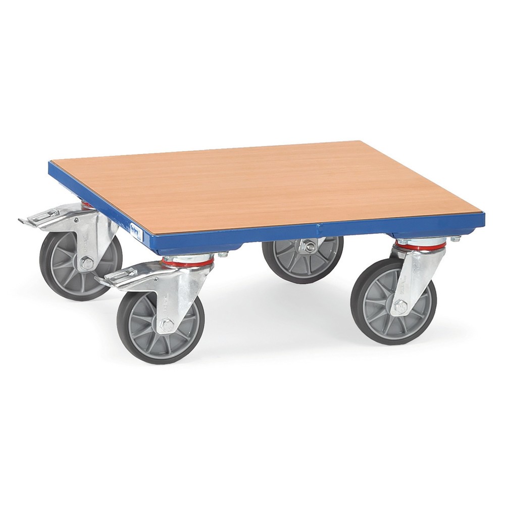 Imagen del producto: Rodillo de caja fetra® con plataforma de madera, capacidad de carga 400 kg, área de carga An x F 700 x 700 mm
