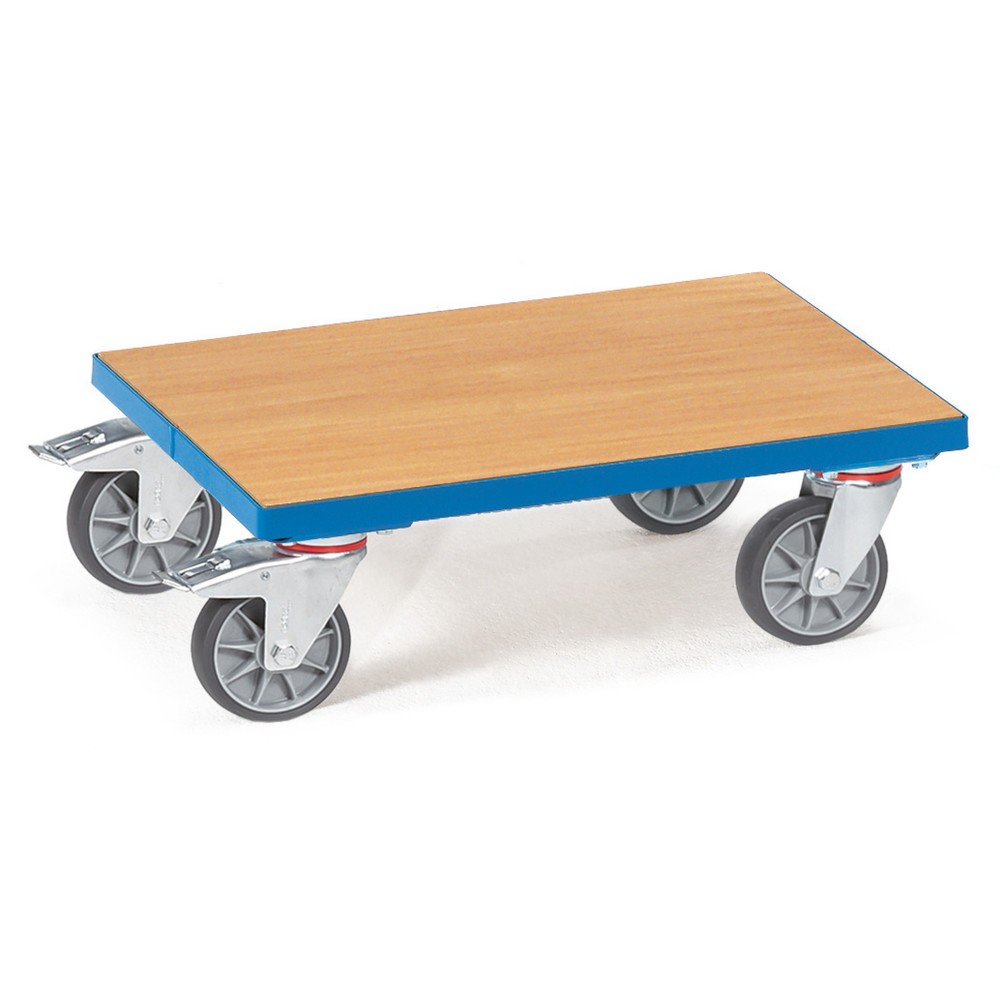 Imagen del producto: fetra® rodillo cajas con plataforma de madera, capacidad de carga 250 kg, área de carga 610 x 410 mm
