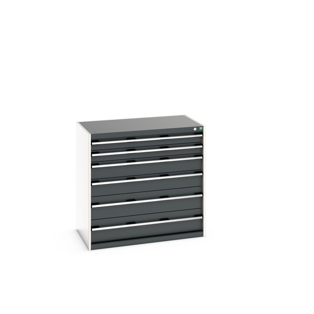 Imagen del producto: cajonera bott Cubio, cajones 2x100+ 2x150+ 2x200 mm, capacidad de carga cada 200 kg, ancho 1.050 mm, gris antracita