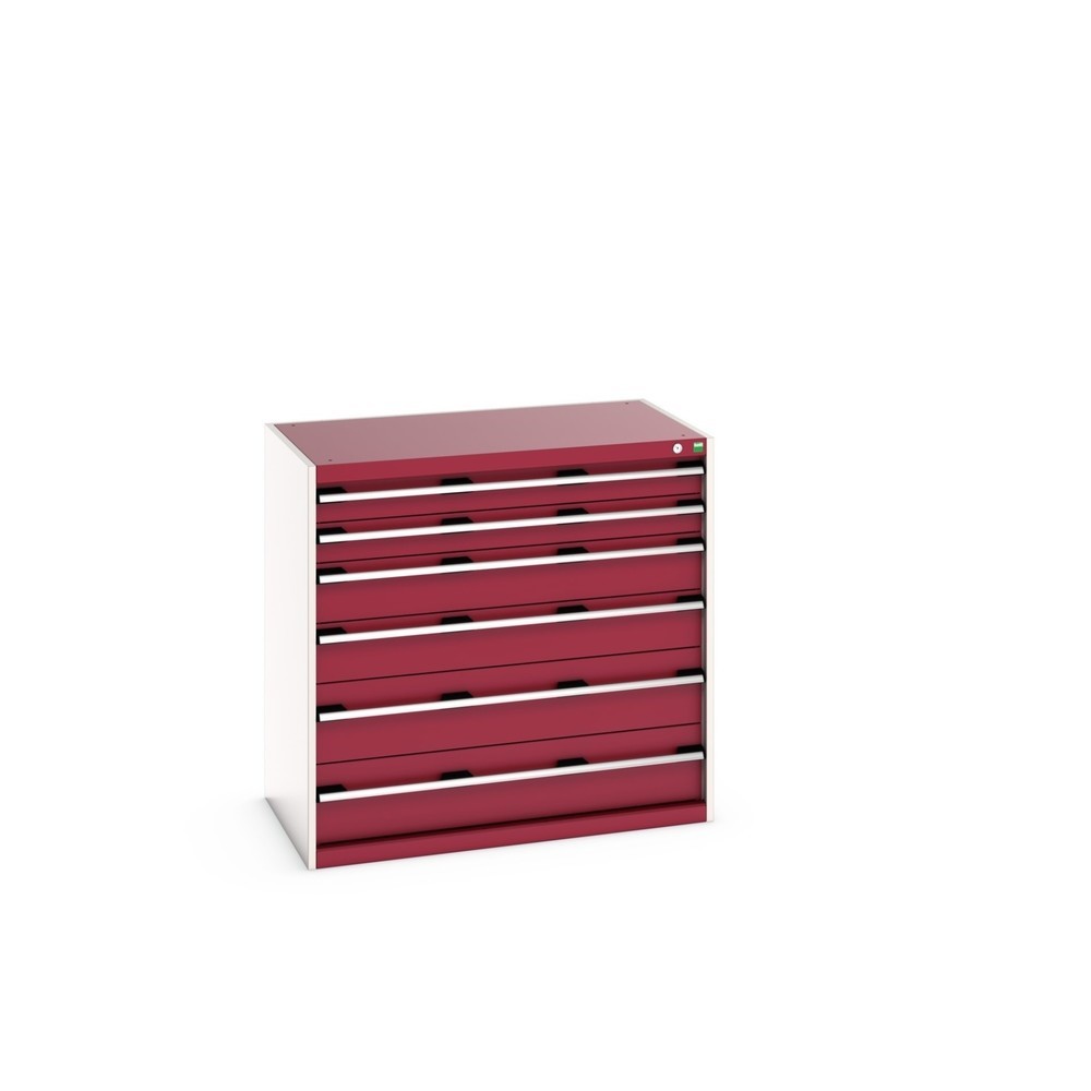 Imagen del producto: cajonera bott Cubio, cajones 2x100+ 2x150+ 2x200 mm, capacidad de carga cada 200 kg, ancho 1.050 mm, rojo púrpura