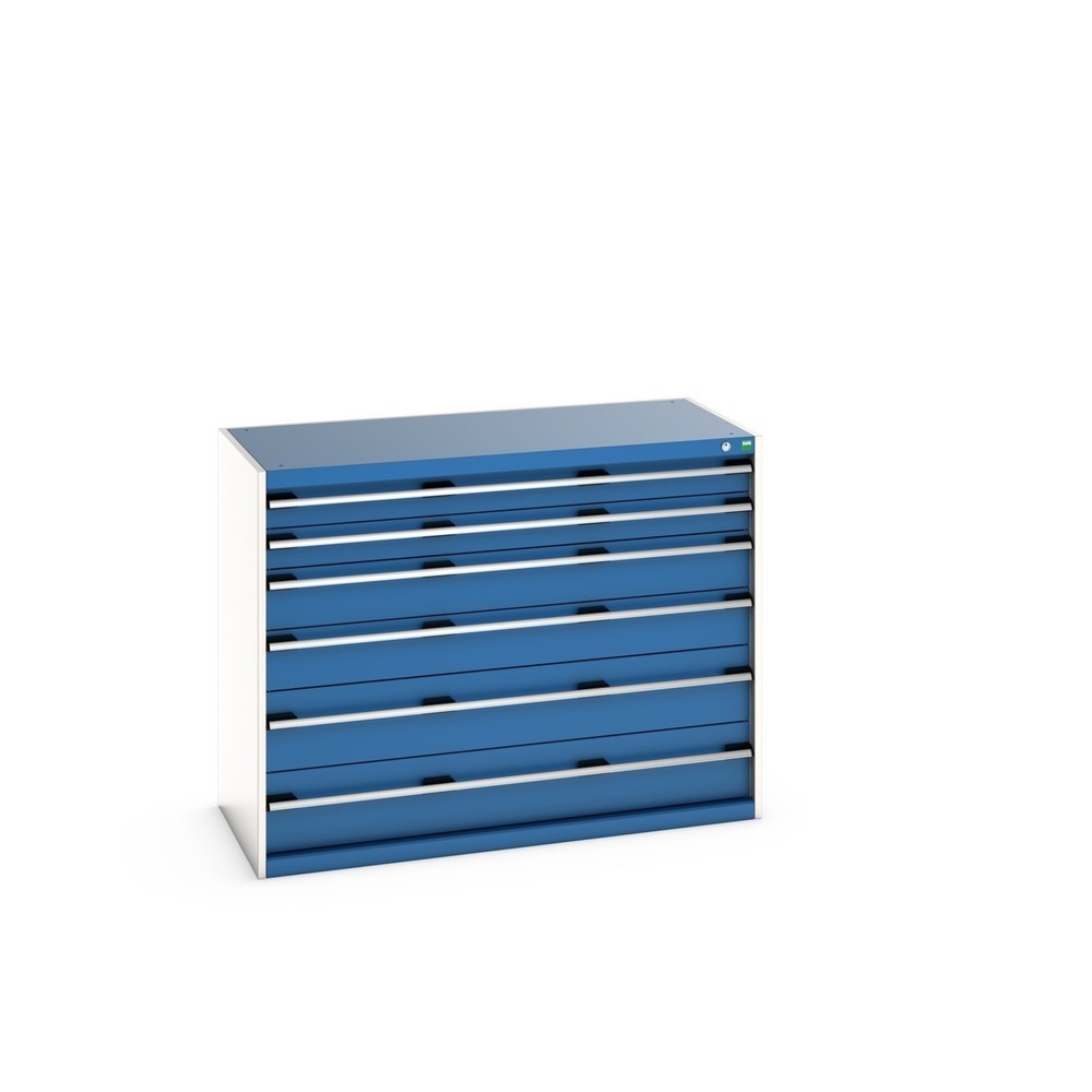 Imagen del producto: Cajonera bott cubio, cajones 2x100+ 2x150 x 2x200 mm, capacidad de carga cada 75 kg, ancho 1.300 mm, azul genciana