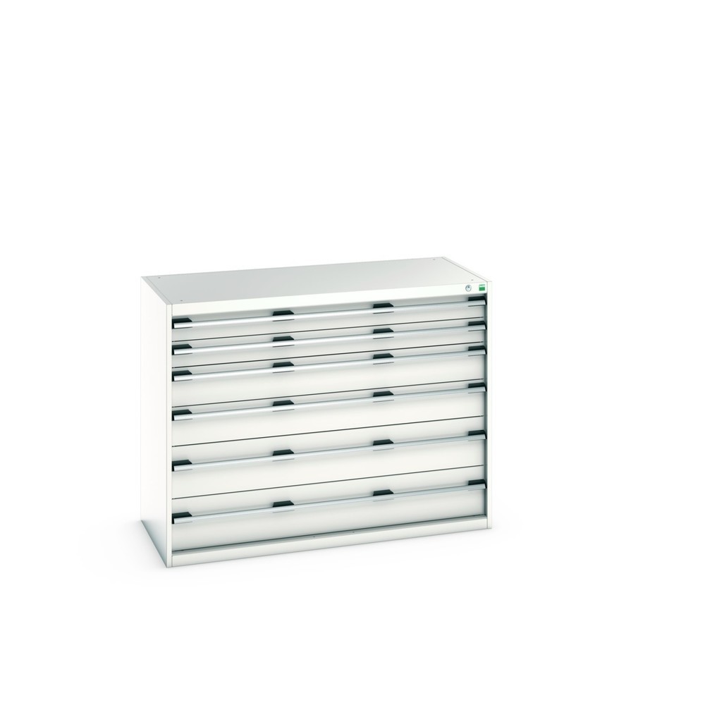 Imagen del producto: cajonera bott cubio, cajones 2x100+ 2x150+ 2x200 mm, capacidad de carga cada 200 kg, ancho 1300 mm, gris luminoso