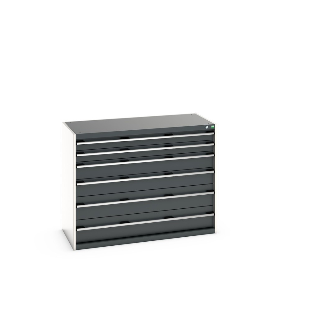 Imagen del producto: cajonera bott cubio, cajones 2x100+ 2x150+ 2x200 mm, capacidad de carga cada 200 kg, ancho 1300 mm, gris antracita
