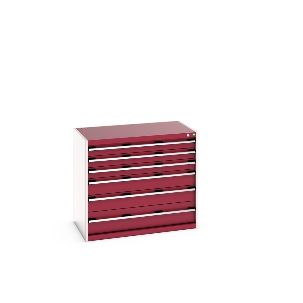 Imagen del producto: cajonera bott Cubio, cajones 3x100 + 2x150 x 1x200 mm, capacidad de carga cada 75 kg, ancho 1.050 mm, rojo púrpura