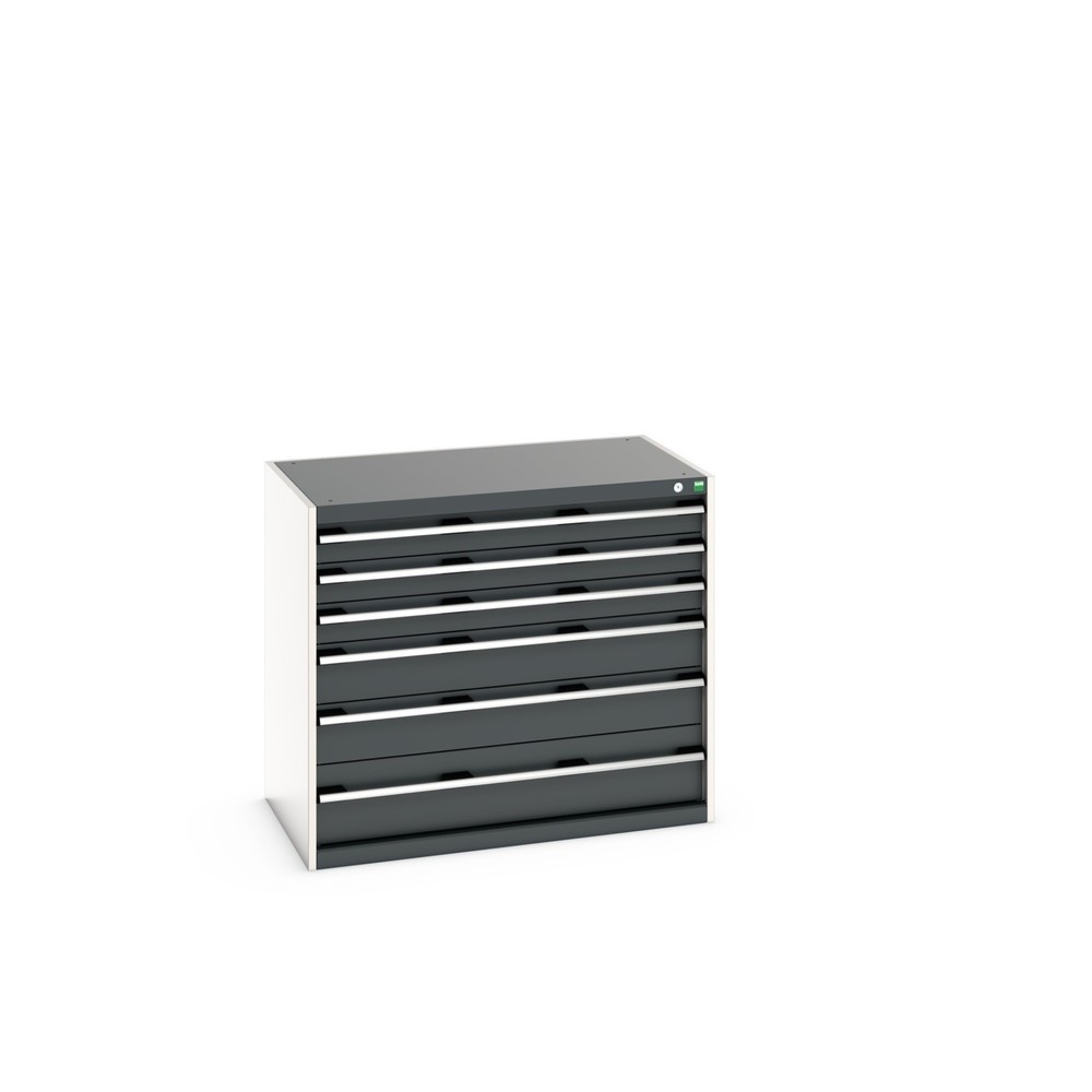 Imagen del producto: cajonera bott Cubio, cajones 3x100 + 2x150 x 1x200 mm, capacidad de carga cada 75 kg, ancho 1.050 mm, gris antracita