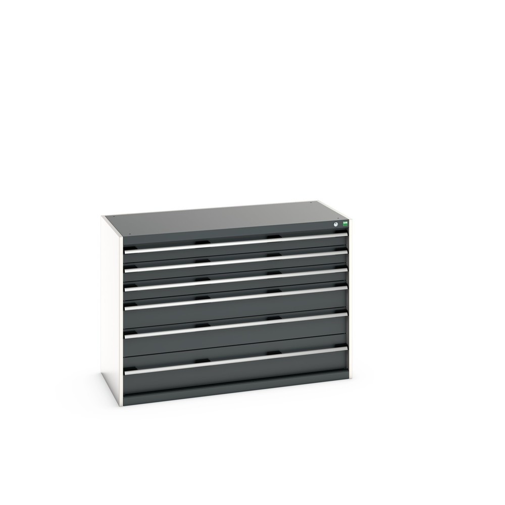 Imagen del producto: Cajonera bott cubio, cajones 3x100+ 2x150 x 1x200 mm, capacidad de carga cada 75 kg, ancho 1.300 mm, gris antracita