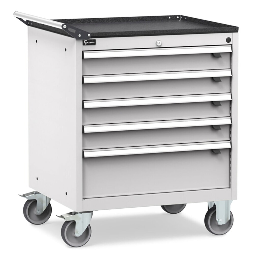 Número de imagen del producto 2: Cajonera con ruedas Fami FLEXA, 5 cajones, 853 x 794 x 600 mm (alto x ancho x fondo), gris claro