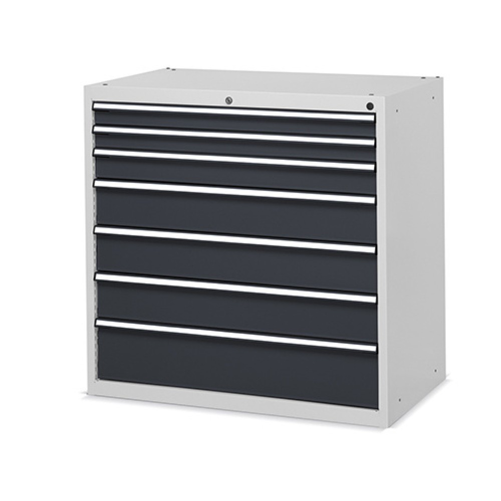 Imagen del producto: Cajonera Fami FLEXA, 7 cajones, 1.002 x 1.023 x 600 mm (alto x ancho x fondo), gris claro, antracita